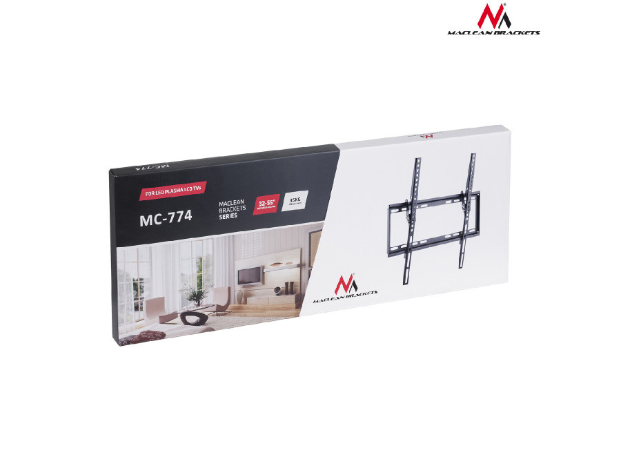 Uchwyt do telewizora Maclean, max. VESA 400x400, 32-55", do 35kg, czrany (MC-774)