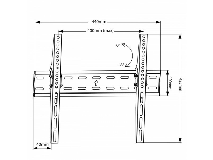 Uchwyt do telewizora Maclean, max. VESA 400x400, 26-55", do 40kg, uniwersalny, czarny, (MC-862)