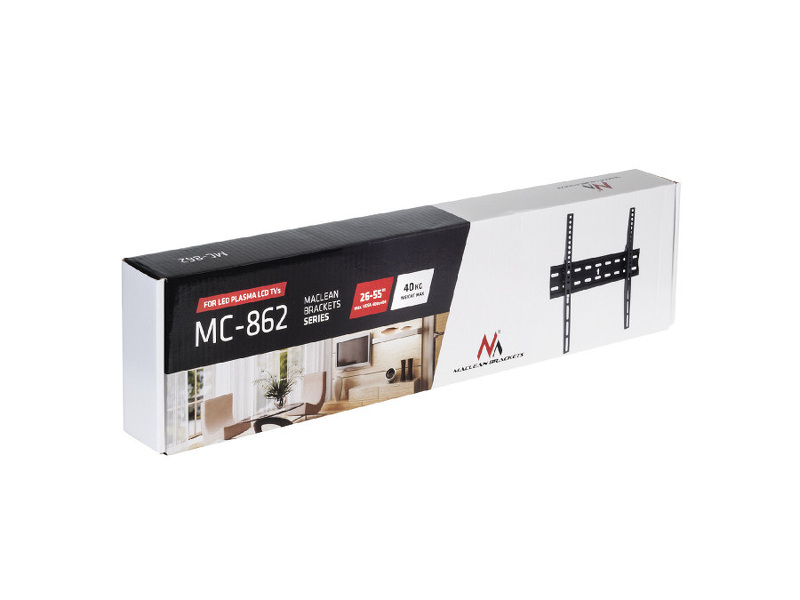 Zdjęcie produktu: Uchwyt do telewizora Maclean, max. VESA 400x400, 26-55", do 40kg, uniwersalny, czarny, (MC-862)