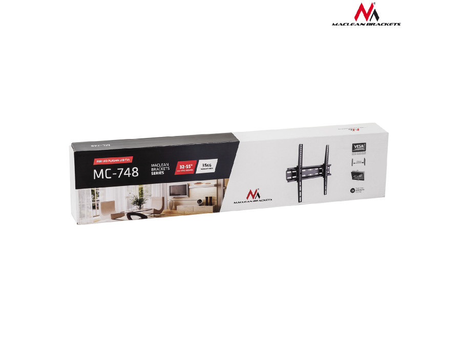 Uchwyt do telewizora lub monitora Maclean, max. VESA 400x400, 32-55", do 35kg, czarny, (MC-748) Uchwyt do telewizora lub monitora Maclean, max. VESA 400x400, 32-55", do 35kg, czarny, (MC-748)