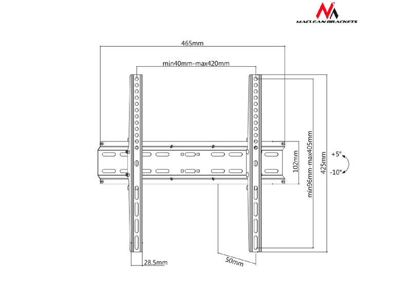 Zdjęcie produktu: Uchwyt do telewizora lub monitora Maclean, max. VESA 400x400, 32-55", do 35kg, czarny, (MC-748) Zdjęcie produktu: Uchwyt do telewizora lub monitora Maclean, max. VESA 400x400, 32-55", do 35kg, czarny, (MC-748)