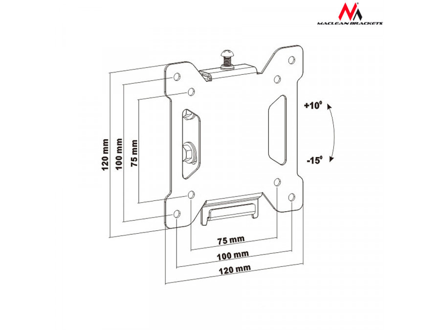Uchwyt do telewizora Maclean, max. VESA 100x100, 13-27", do 20kg, czarny, (MC-596)