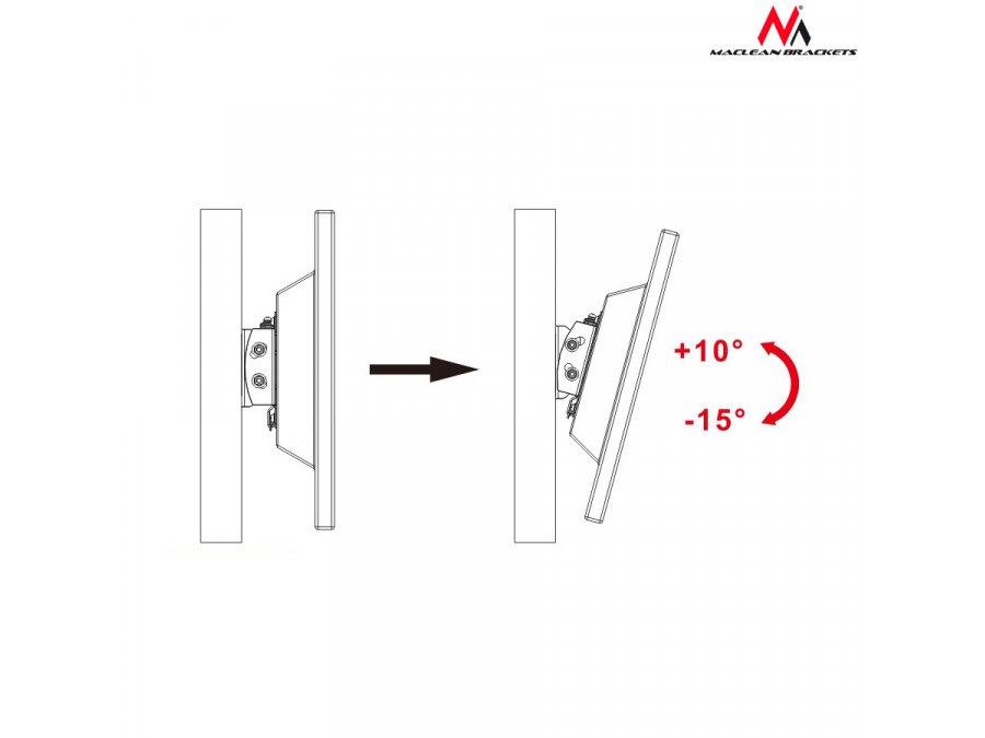 Uchwyt do telewizora Maclean, max. VESA 100x100, 13-27", do 20kg, czarny, (MC-596)