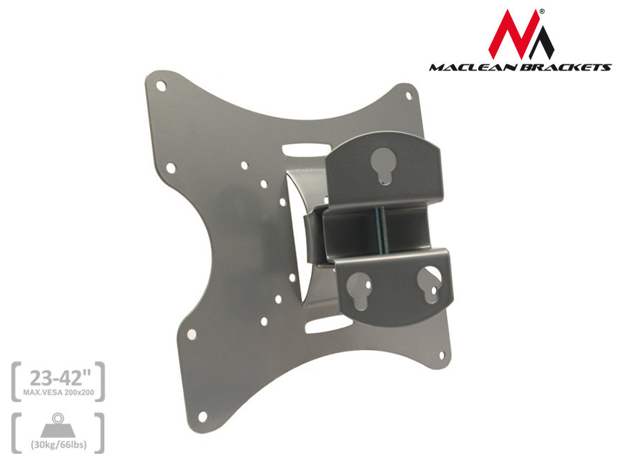 Uchwyt do telewizora lub monitora Maclean, uniwersalny, max. VESA 200x200, 23-42", do 30kg, srebrny, (MC-501A S)