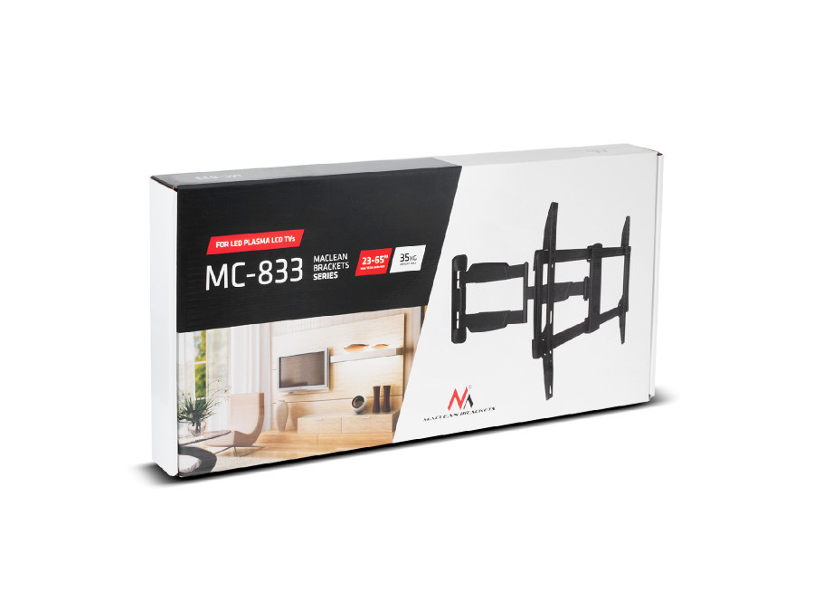 Uchwyt do telewizora Maclean, max. VESA 600x400, 23-70 ", do 35kg , czarny, (MC-833)