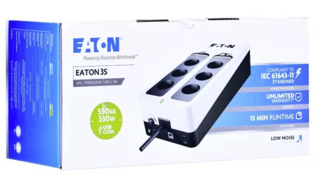 Zdjęcie produktu: Eaton 3S 550 550VA/330W 6x FR Zdjęcie produktu: Eaton 3S 550 550VA/330W 6x FR