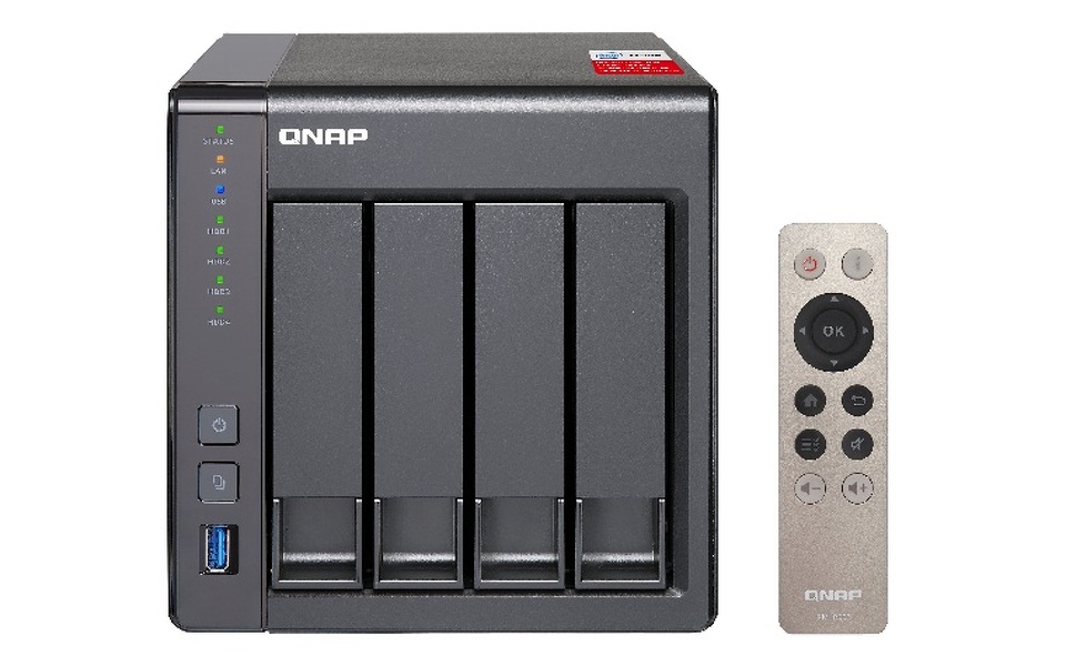 Zdjęcie produktu: Serwer plików QNAP TS-451+ -2G rozbudowany do 8G, 4-bay TurboNAS, SATA 6G, Celeron 2.0G quad, 8G RAM, 2xGbE LAN, 2xUSB 3.0, HDMI