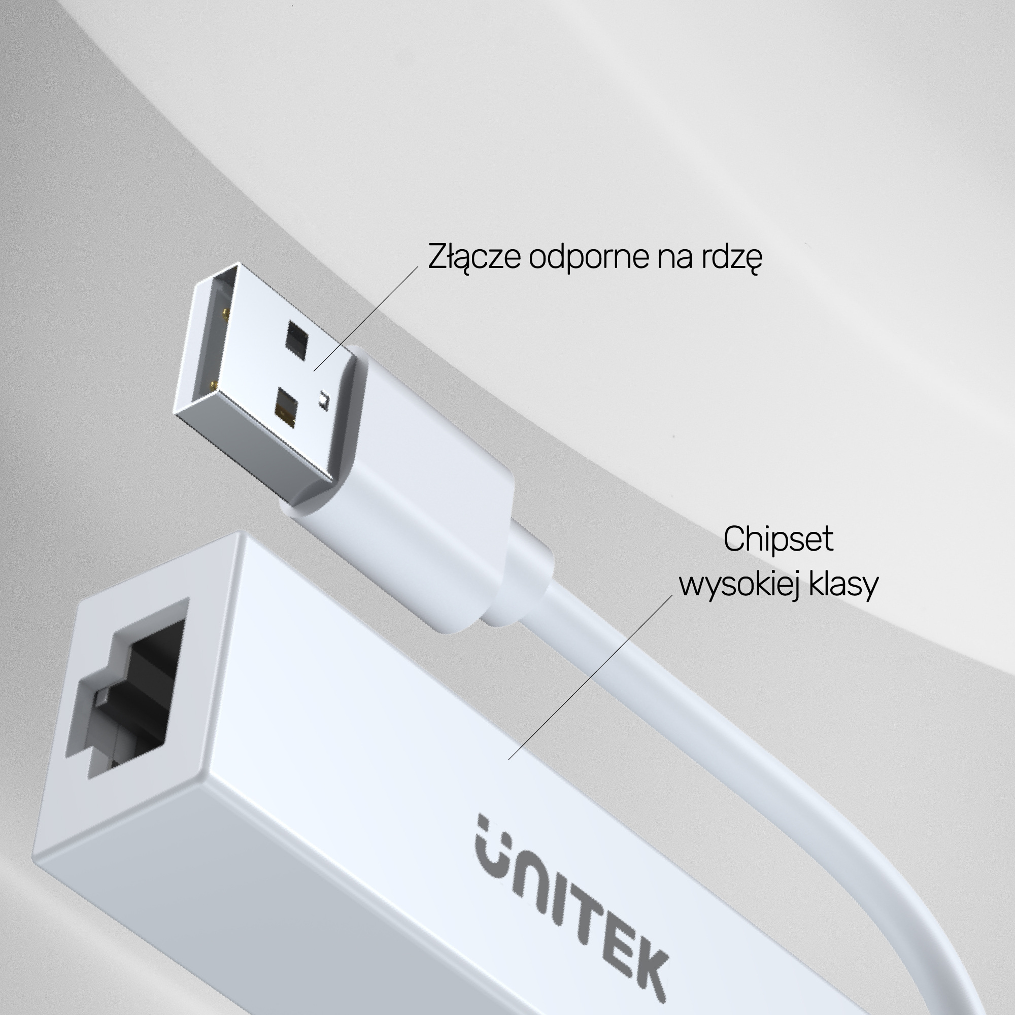 Unitek Adapter USB-A to Ethernet 10/100Mbps - biały (U1325AWH) Unitek Adapter USB-A to Ethernet 10/100Mbps - biały (U1325AWH)
