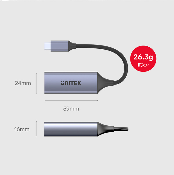 Zdjęcie produktu: Adapter USB TYP-C 3.1 GEN 1 to Ethernet 10/100/1000Mbps, PD 100W Unitek (U1323A) Zdjęcie produktu: Adapter USB TYP-C 3.1 GEN 1 to Ethernet 10/100/1000Mbps, PD 100W Unitek (U1323A)