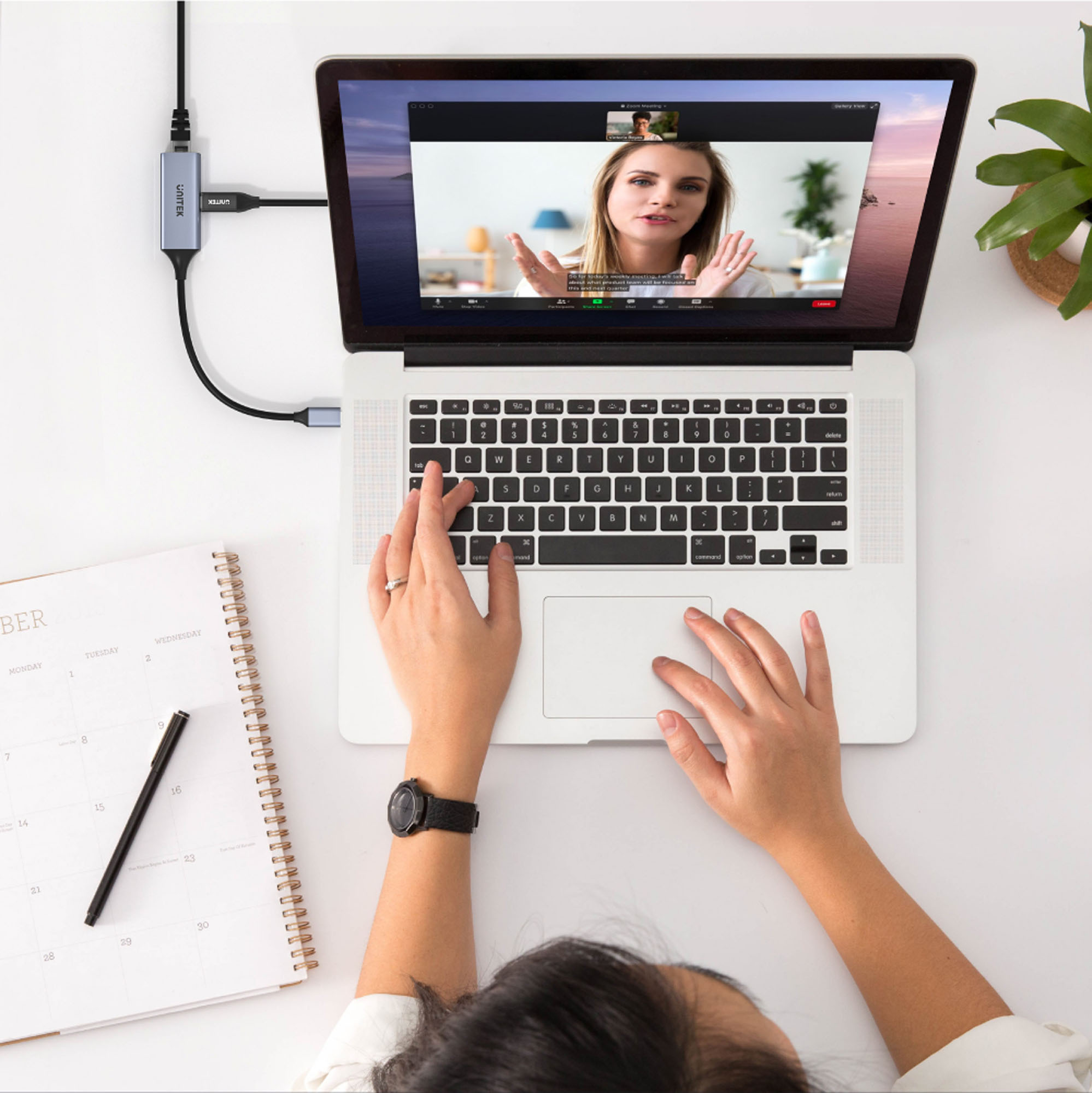 Adapter USB TYP-C 3.1 GEN 1 to Ethernet 10/100/1000Mbps, PD 100W Unitek (U1323A) Adapter USB TYP-C 3.1 GEN 1 to Ethernet 10/100/1000Mbps, PD 100W Unitek (U1323A)