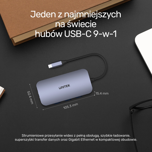 Zdjęcie produktu: Unitek HUB USB TYP-C (D1071A)