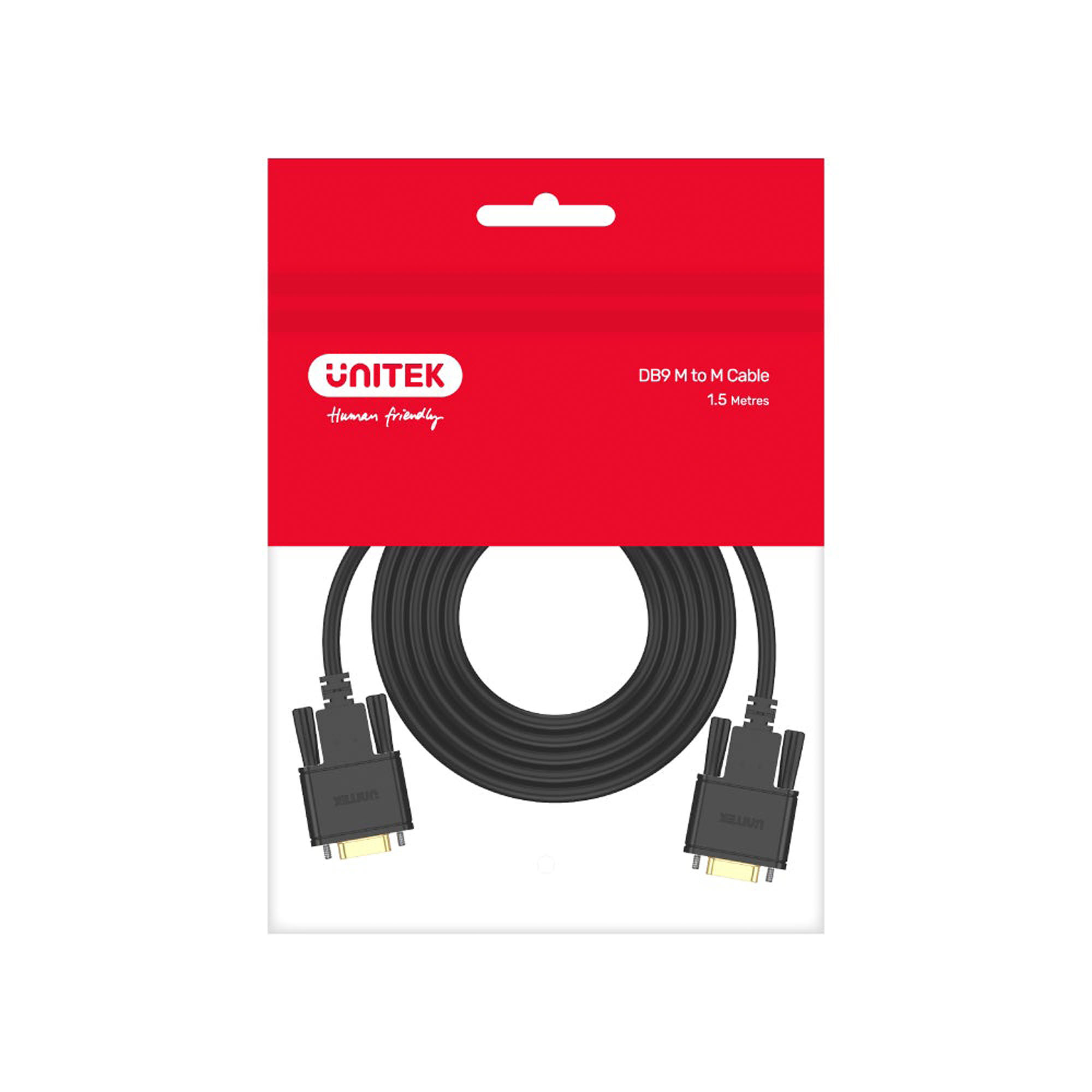 Unitek kabel szeregowy RS232 DB9 M-M 1,5 m (Y-C702ABK)