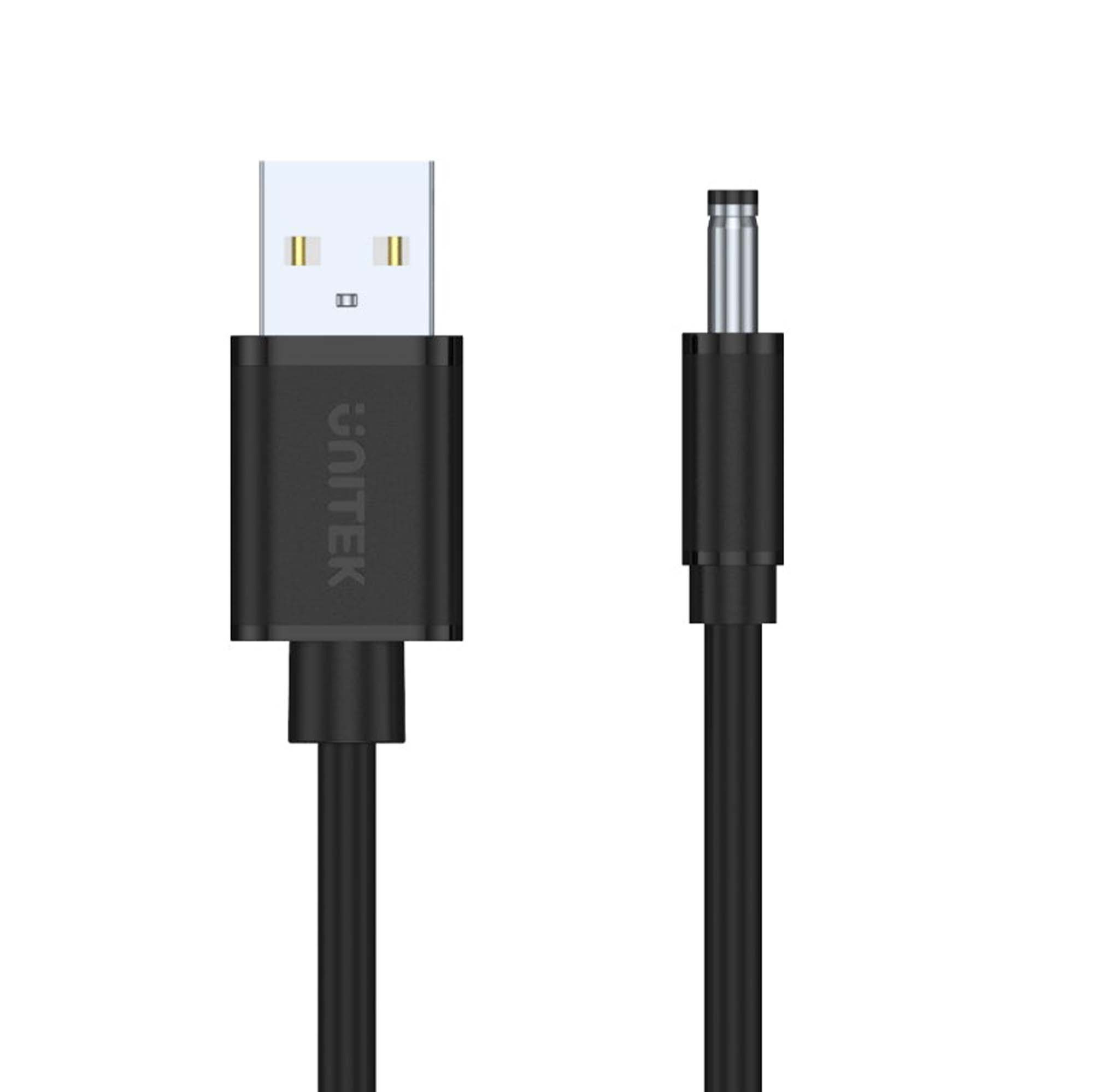 Unitek kabel zasilający USB - wtyk DC 3.5/1.35 mm (Y-C495BK) 1m