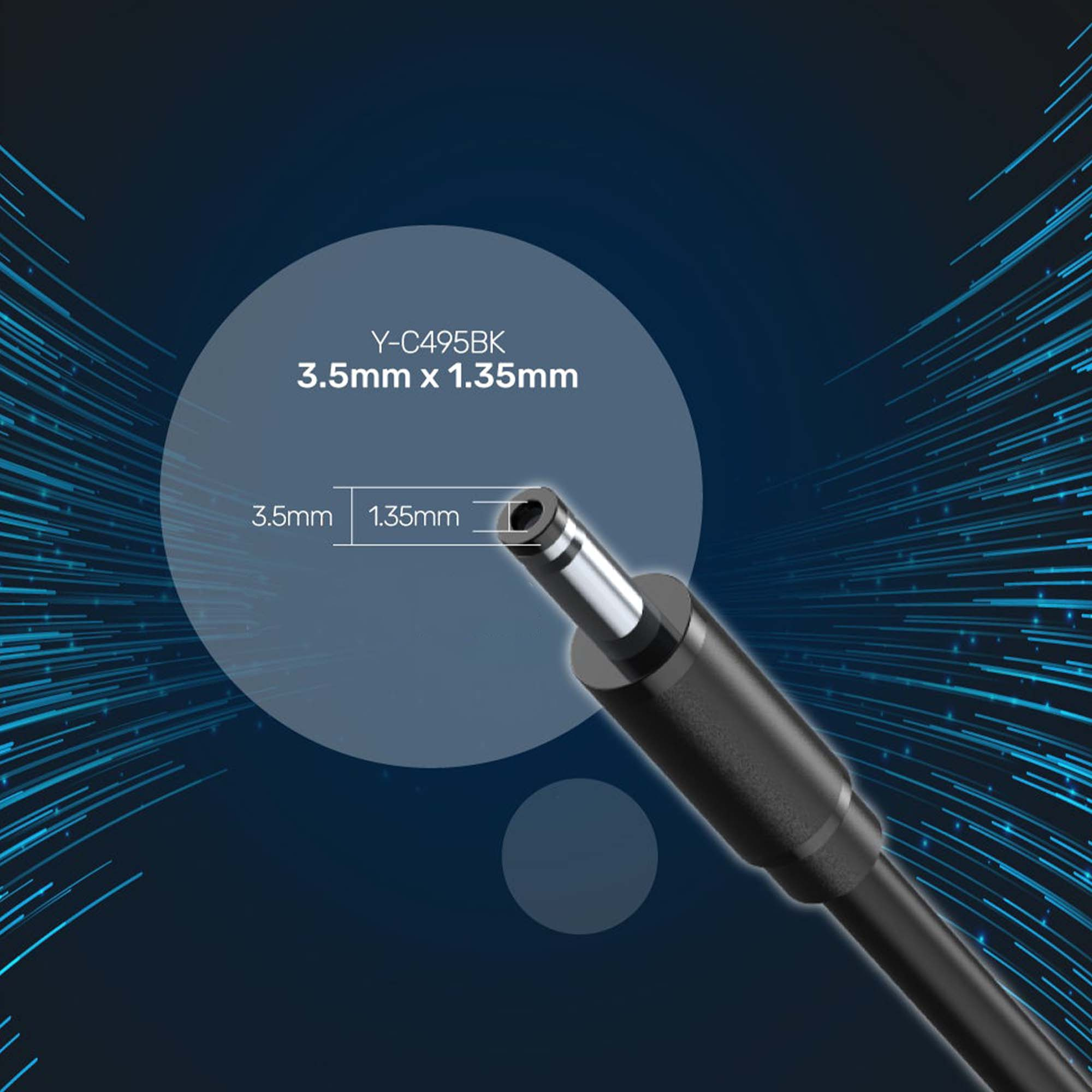 Unitek kabel zasilający USB - wtyk DC 3.5/1.35 mm (Y-C495BK) 1m