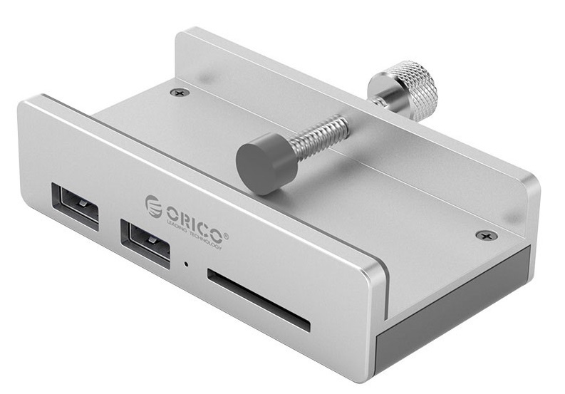 Hub 2x USB 3.1 ORICO + czytnik kart SD biurkowy (MH2AC-U3-SV-BP)
