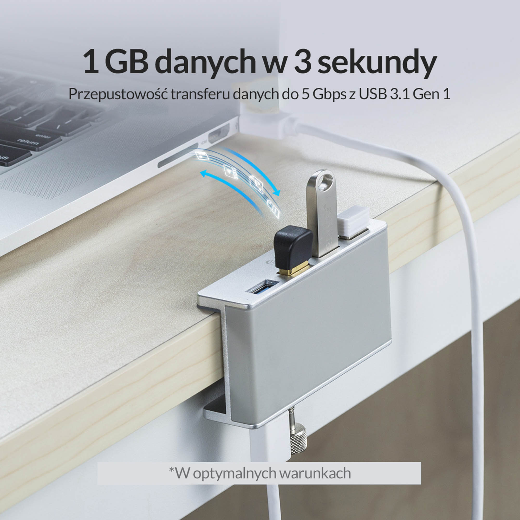 ORICO Hub 4x USB 3.0 aktywny MH4PU-P-SV-BP