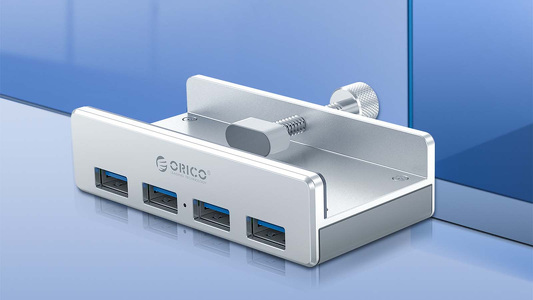 Miniatura produktu: Hub 4x USB 3.0 aktywny ORICO biurkowy 5Gbps - srebrny (MH4PU-P-SV-BP)