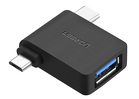 Miniatura zdjęcia: Adapter OTG 2w1 UGREEN USB (A) 3.0 do USB TYP-C i micro-USB - czarny (30453)