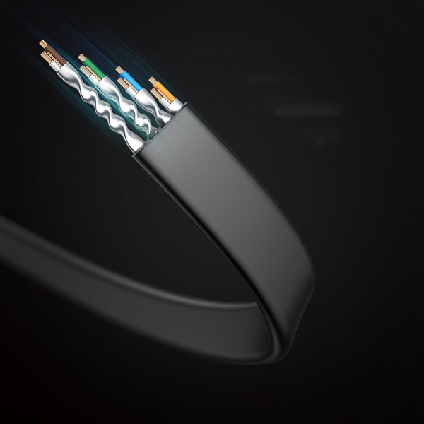 Zdjęcie produktu: Ugreen Patch Cable NW134 CAT.8 U/FTP 40 Gb/s 2m płaski z metalowymi wtyczkami - czarny (70672)
