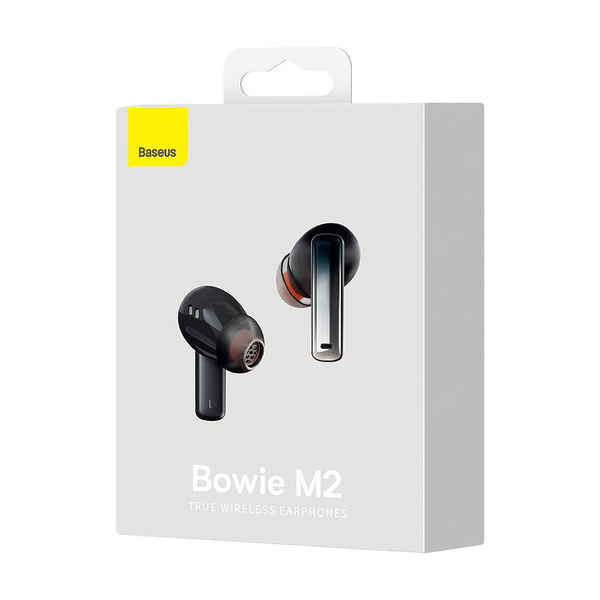 Zdjęcie produktu: Słuchawki bezprzewodowe TWS Baseus Bowie M2, ładowanie indukcyjne, Bluetooth 5.2 - czarne (NGTW140001)