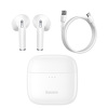 Miniatura zdjęcia: Słuchawki bezprzewodowe TWS Baseus Bowie E8, ładowanie indukcyjne, Bluetooth 5.0 - białe (NGE8-02)