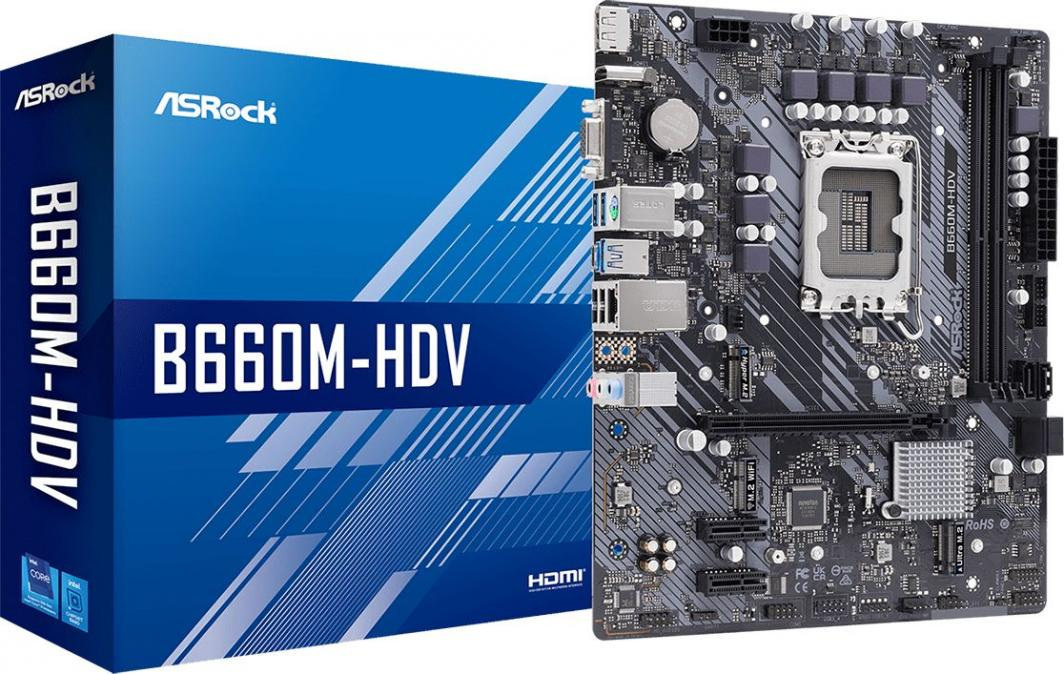 Płyta główna ASRock B660M-HDV DDR4 LGA1700 Płyta główna ASRock B660M-HDV DDR4 LGA1700
