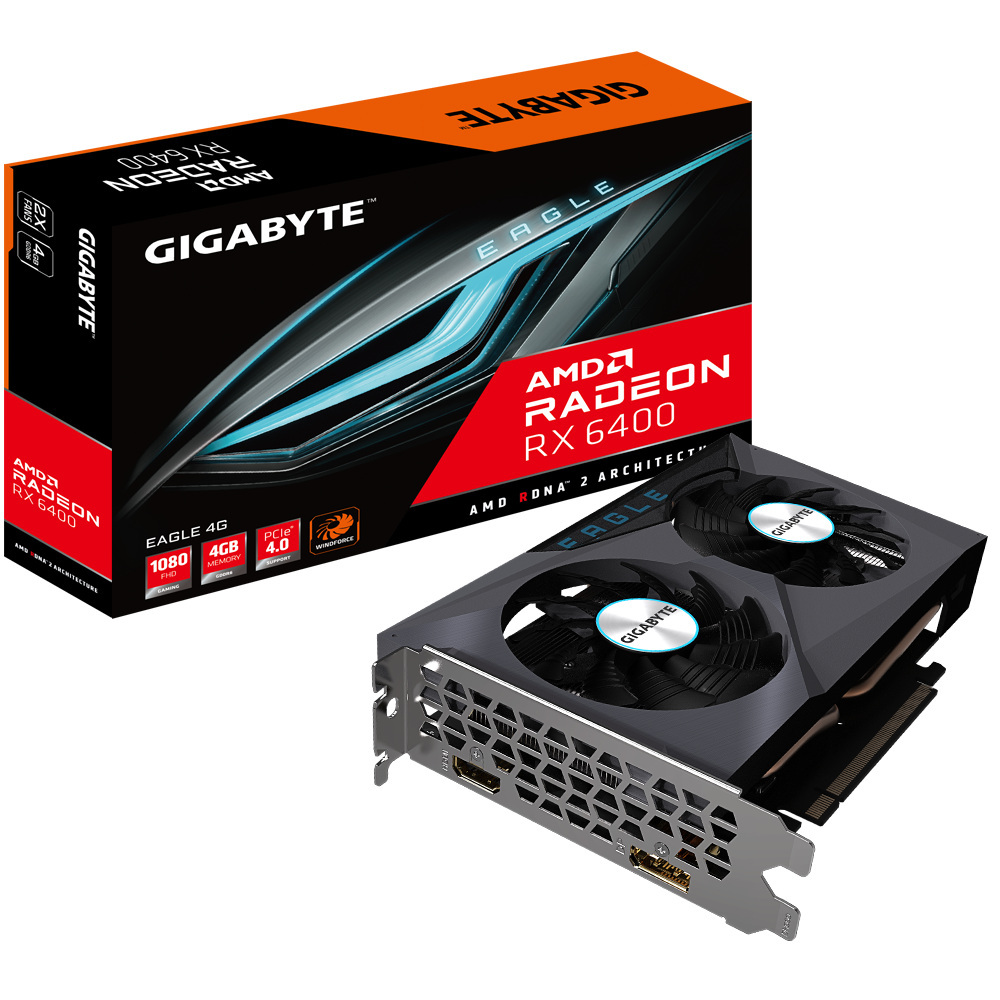 Gigabyte Radeon RX 6400 EAGLE 4GB PCI-E GDDR6 (GV-R64EAGLE-4GD)