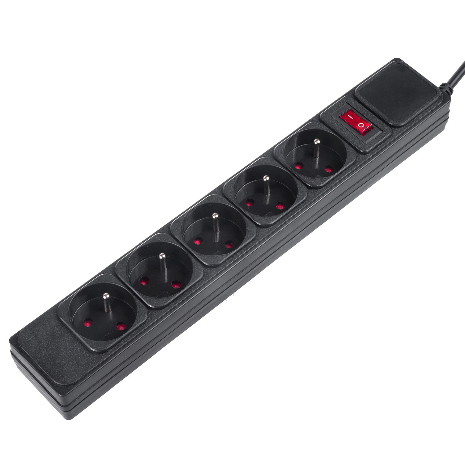 Listwa zasilająca Maclean, przedłużacz 5 gniazd, z włącznikiem przeciwprzeciążeniowym, 250VAC/10A, 1.5m, MCE219