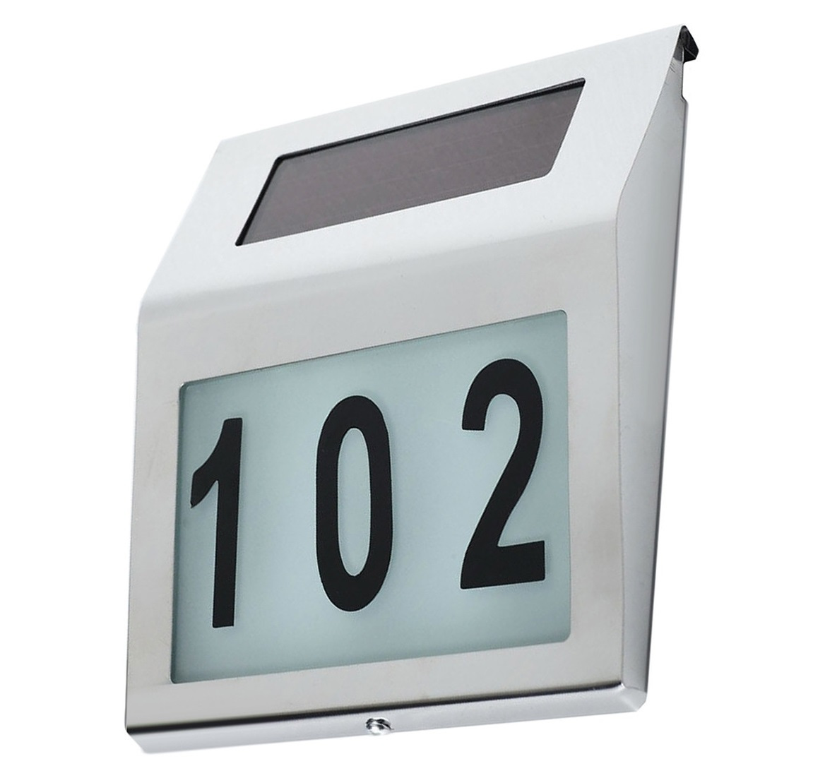 Lampa solarna LED Maclean, z numerem domu, MCE172