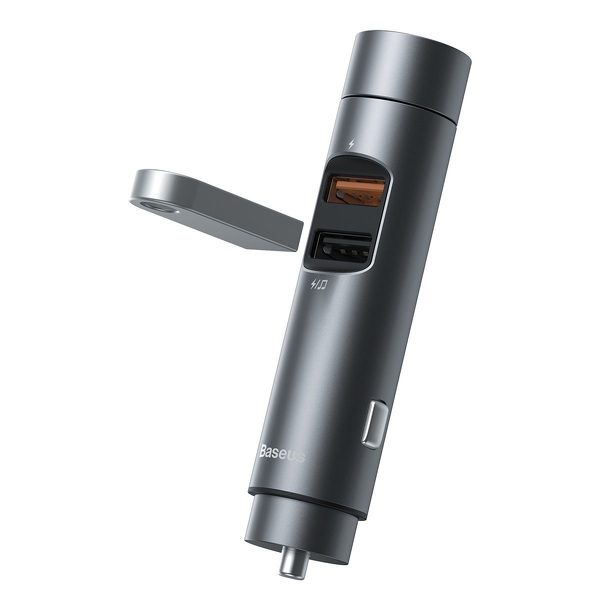 Zdjęcie produktu: Transmiter FM Baseus Energy Column, Bluetooth 5.0, 2x USB, 18W - szary (CCNLZ-C0G) Zdjęcie produktu: Transmiter FM Baseus Energy Column, Bluetooth 5.0, 2x USB, 18W - szary (CCNLZ-C0G)