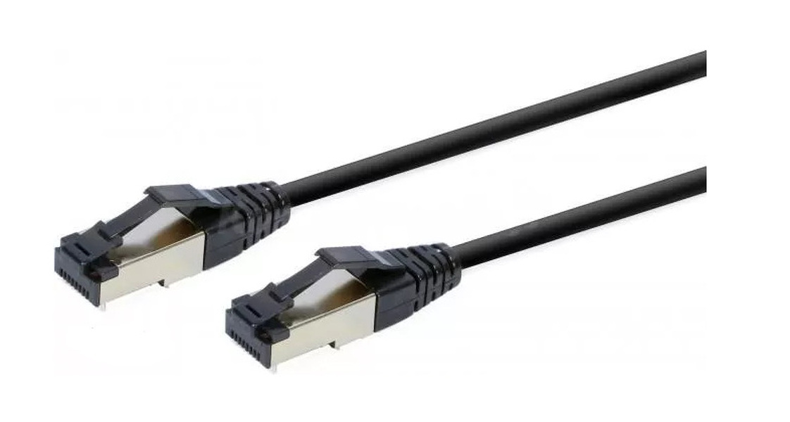 Zdjęcie produktu: Patch Cable (Patchcord) - kabel sieciowy ethernet RJ45 S/FTP LSZH 0.5m kat.8 Czarny Zdjęcie produktu: Patch Cable (Patchcord) - kabel sieciowy ethernet RJ45 S/FTP LSZH 0.5m kat.8 Czarny