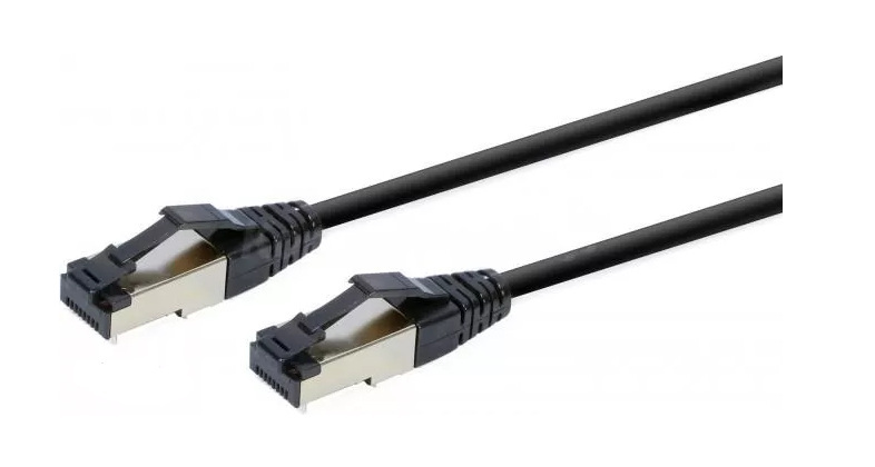 Patch Cable (Patchcord) - kabel sieciowy ethernet RJ45 S/FTP LSZH 1m kat.8 Czarny Patch Cable (Patchcord) - kabel sieciowy ethernet RJ45 S/FTP LSZH 1m kat.8 Czarny