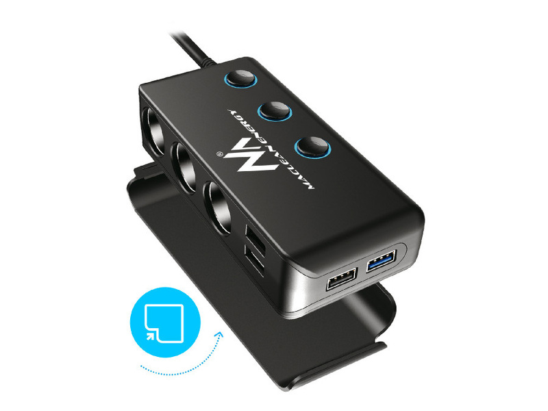 Zdjęcie produktu: Rozdzielacz gniazda zapalniczki samochodowej Maclean, woltomierz, 3 gniazda zapalniczki, 1xQC 3.0, 3xUSB, 6.8A, 1xPD 18W, max 12 (MCE218)