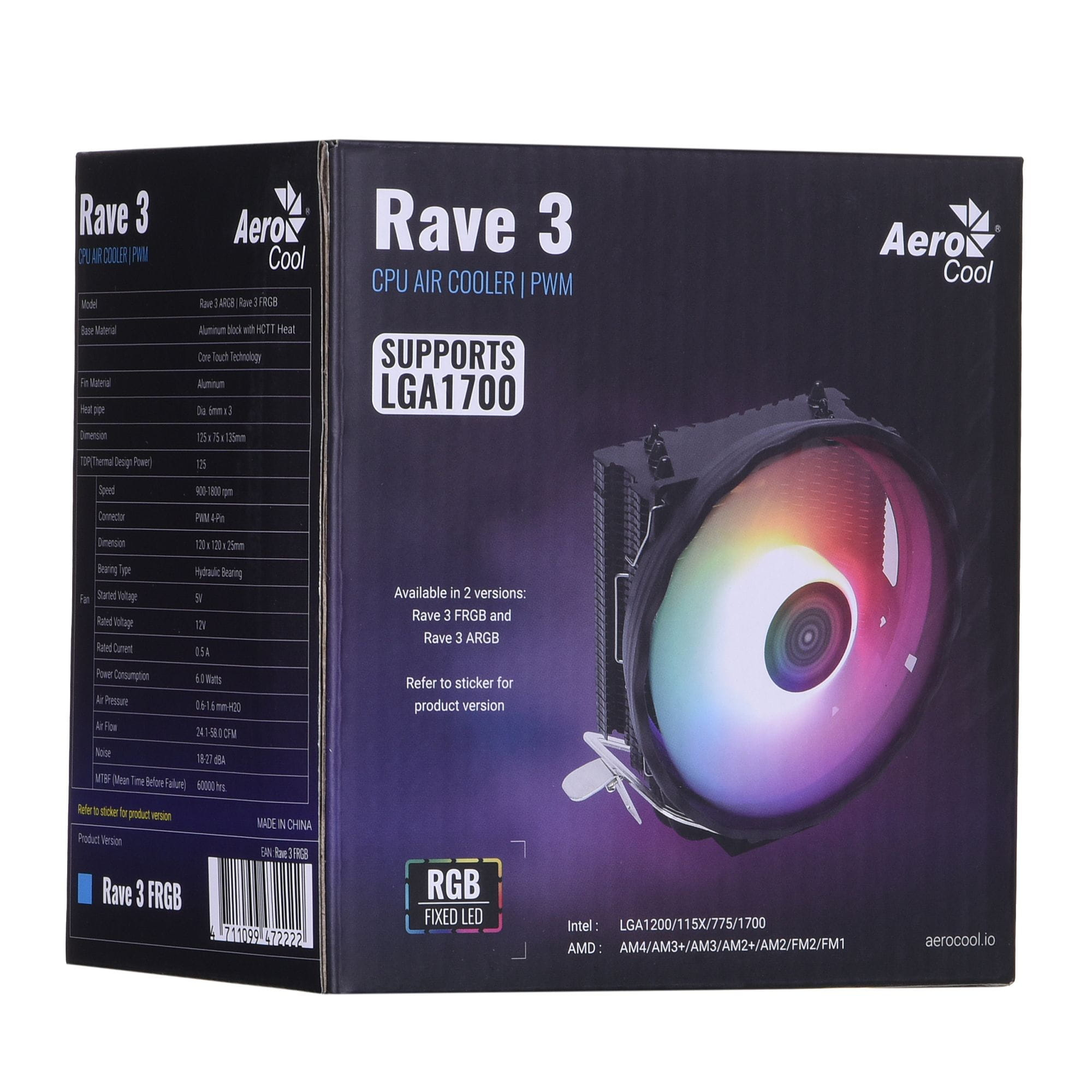 Chłodzenie cpu Aerocool PGS Rave 3 FRGB Chłodzenie cpu Aerocool PGS Rave 3 FRGB