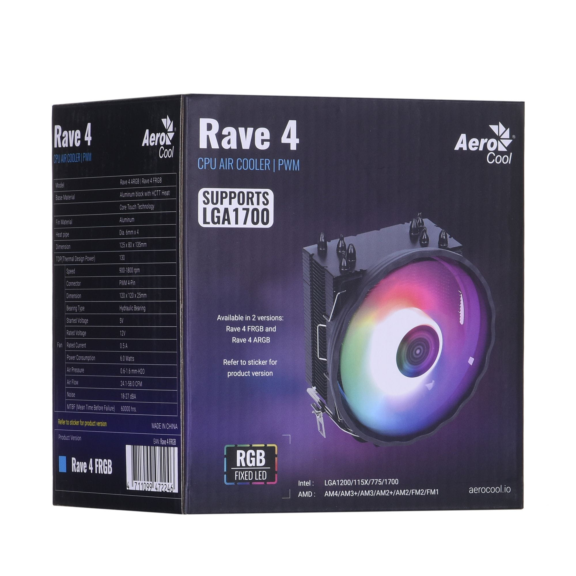 Chłodzenie cpu Aerocool PGS Rave 4 FRGB