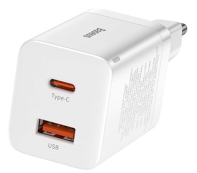 Zdjęcie produktu: Ładowarka sieciowa Baseus Super Si Pro Quick Charger USB + USB TYP-C 30W - biała (CCSUPP-E02)