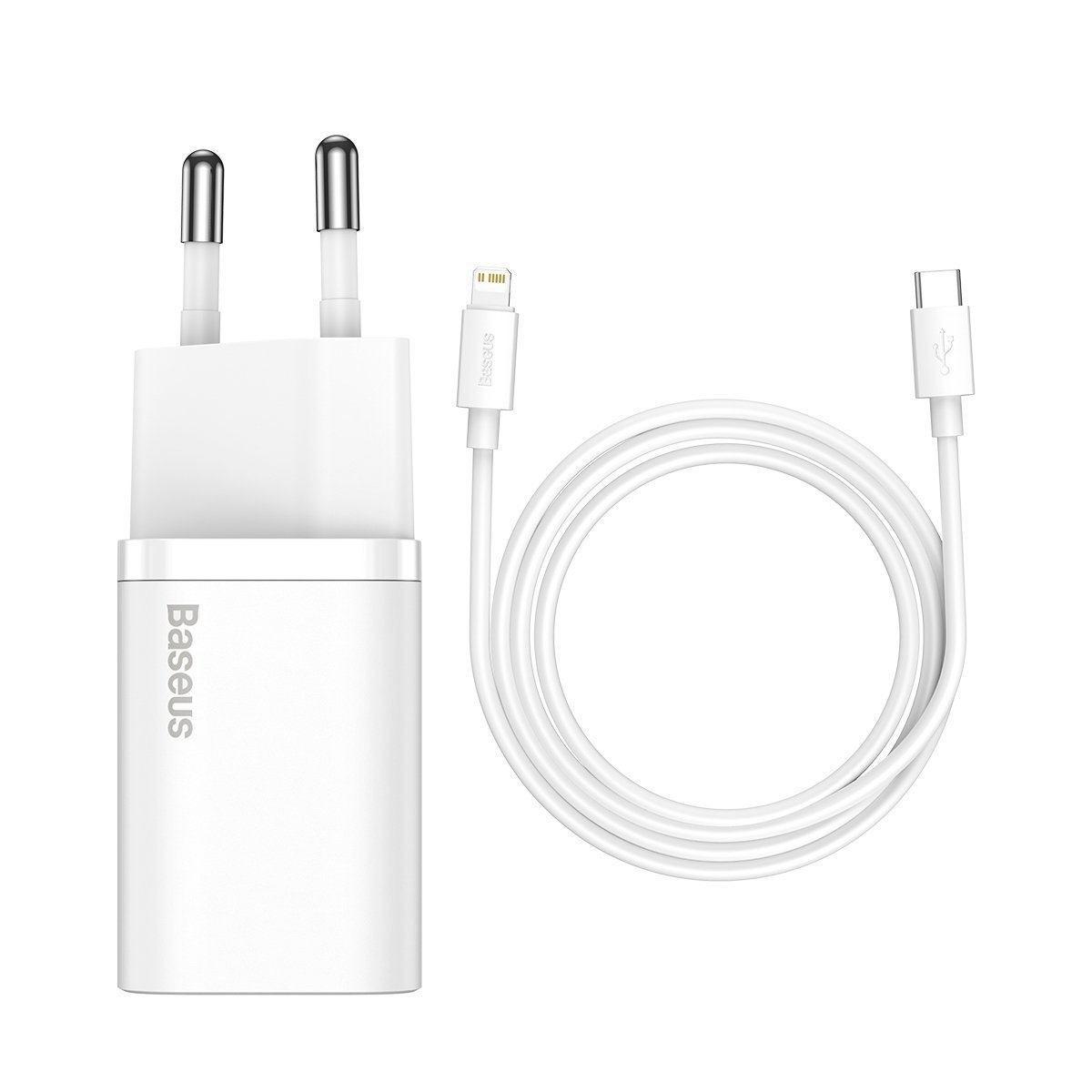 Ładowarka sieciowa Baseus Super Si Quick Charger 1C 20W z przewodem USB TYP-C do Lightning 1m - biała (TZCCSUP-B02)