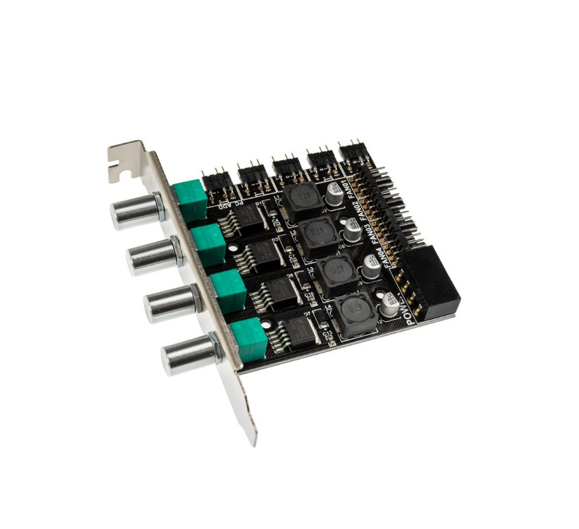 Lamptron CP436 PCI kontroler wentylatorów ARGB, srebrny Lamptron CP436 PCI kontroler wentylatorów ARGB, srebrny