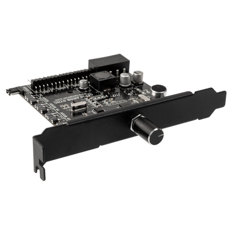 Lamptron CFP30 ARGB Sync kontroler wentylatorów i oświetlenia ARGB na PCI, czarny