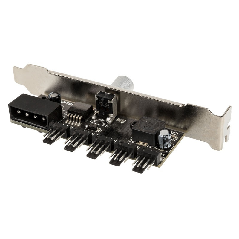 Lamptron CP120 V2 kontroler wentylatorów na śledziu zatoki PCI, srebrny