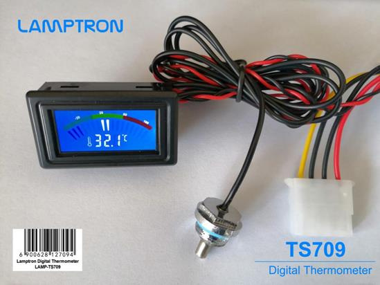 Czujnik temperatury cieczy Lamptron gwint G 1/4", wyświetlacz LED