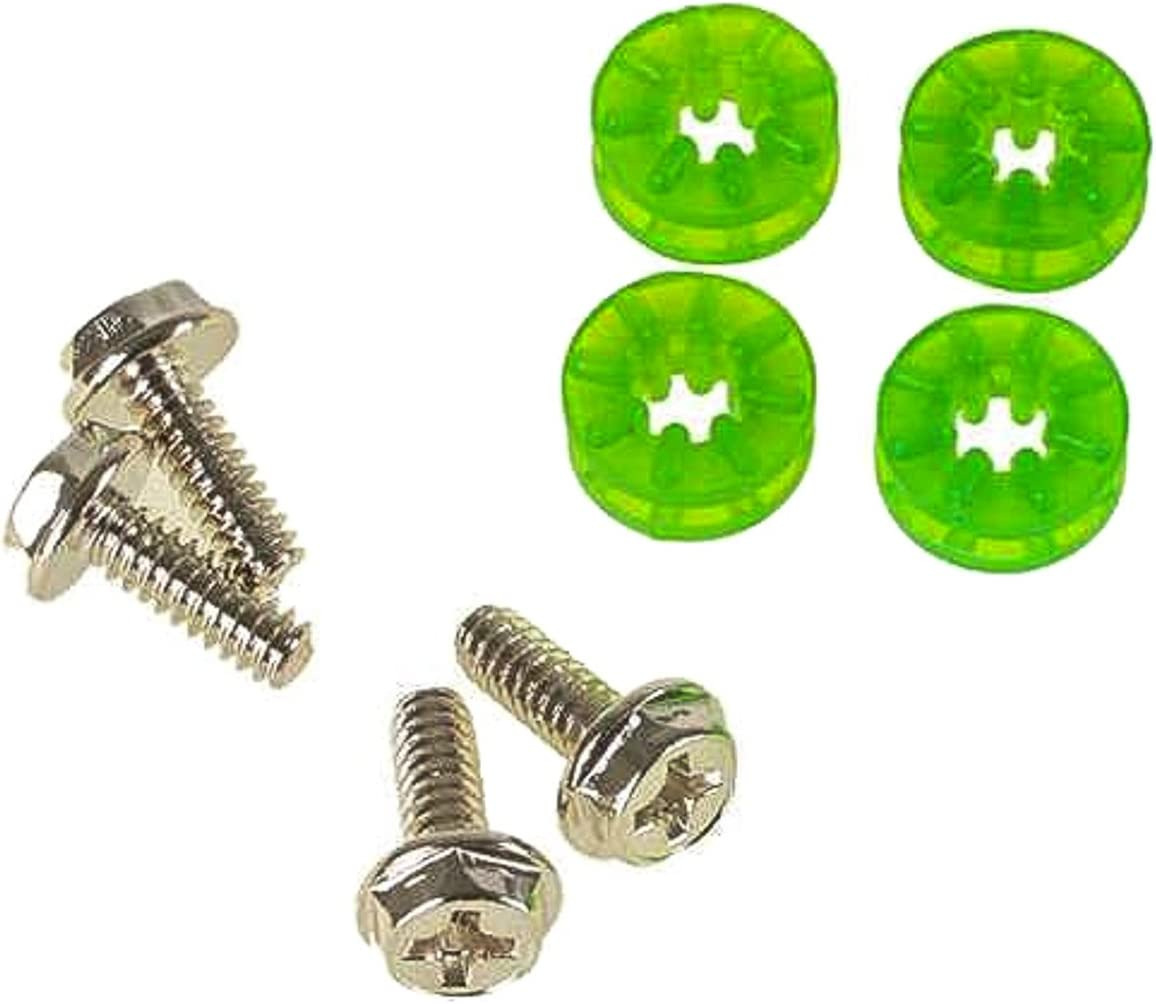 Lamptron HDD Rubber Screws PRO, śruby HDD z gumowymi podkładkami, zielone UV