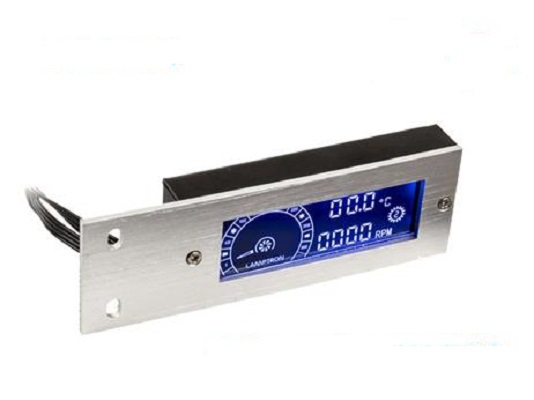 Lamptron TC20 kontroler wentylatorów PWM i oświetlenia RGB 12V 4-pin z wyświetlaczem PCI, srebrny