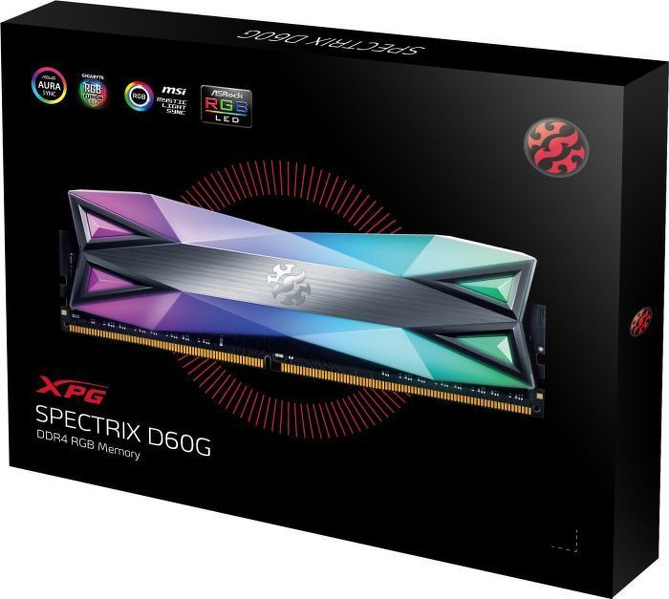 Zdjęcie produktu: Pamięć Adata XPG SPECTRIX D60 DDR4 16GB (2x8GB) 3200MHz CL16 AX4U32008G16A-DT60 Zdjęcie produktu: Pamięć Adata XPG SPECTRIX D60 DDR4 16GB (2x8GB) 3200MHz CL16 AX4U32008G16A-DT60