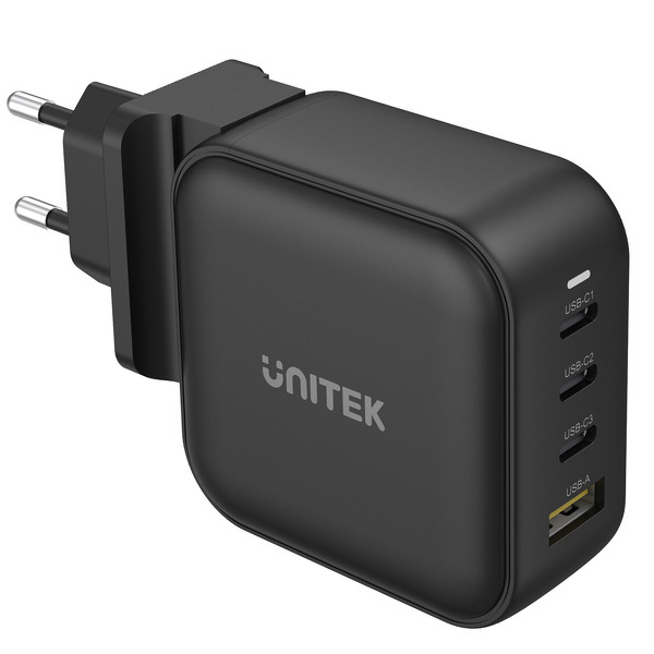 Ładowarka sieciowa Unitek GaN 1x USB, 3x USB TYP-C PD 100W QC 3.0 - czarna (P1112ABK) Ładowarka sieciowa Unitek GaN 1x USB, 3x USB TYP-C PD 100W QC 3.0 - czarna (P1112ABK)