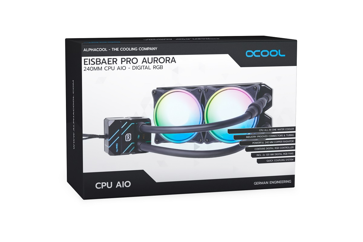 Chłodzenie wodne AiO Alphacool Eisbaer Pro Aurora 240 CPU AIO Chłodzenie wodne AiO Alphacool Eisbaer Pro Aurora 240 CPU AIO