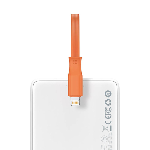 Zdjęcie produktu: Powerbank Baseus Block, 20000mAh, 20W, USB / USB Typ C, wbudowany kabel lightning - biały (PPLK000002)