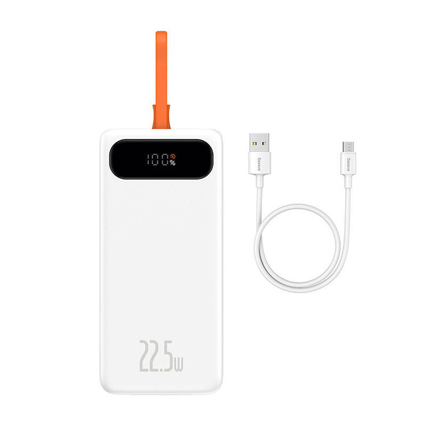 Zdjęcie produktu: Powerbank Baseus Block, 20000mAh, 22,5W, USB / USB Typ C, wbudowany kabel USB TYP-C - biały (PPLK000102) Zdjęcie produktu: Powerbank Baseus Block, 20000mAh, 22,5W, USB / USB Typ C, wbudowany kabel USB TYP-C - biały (PPLK000102)
