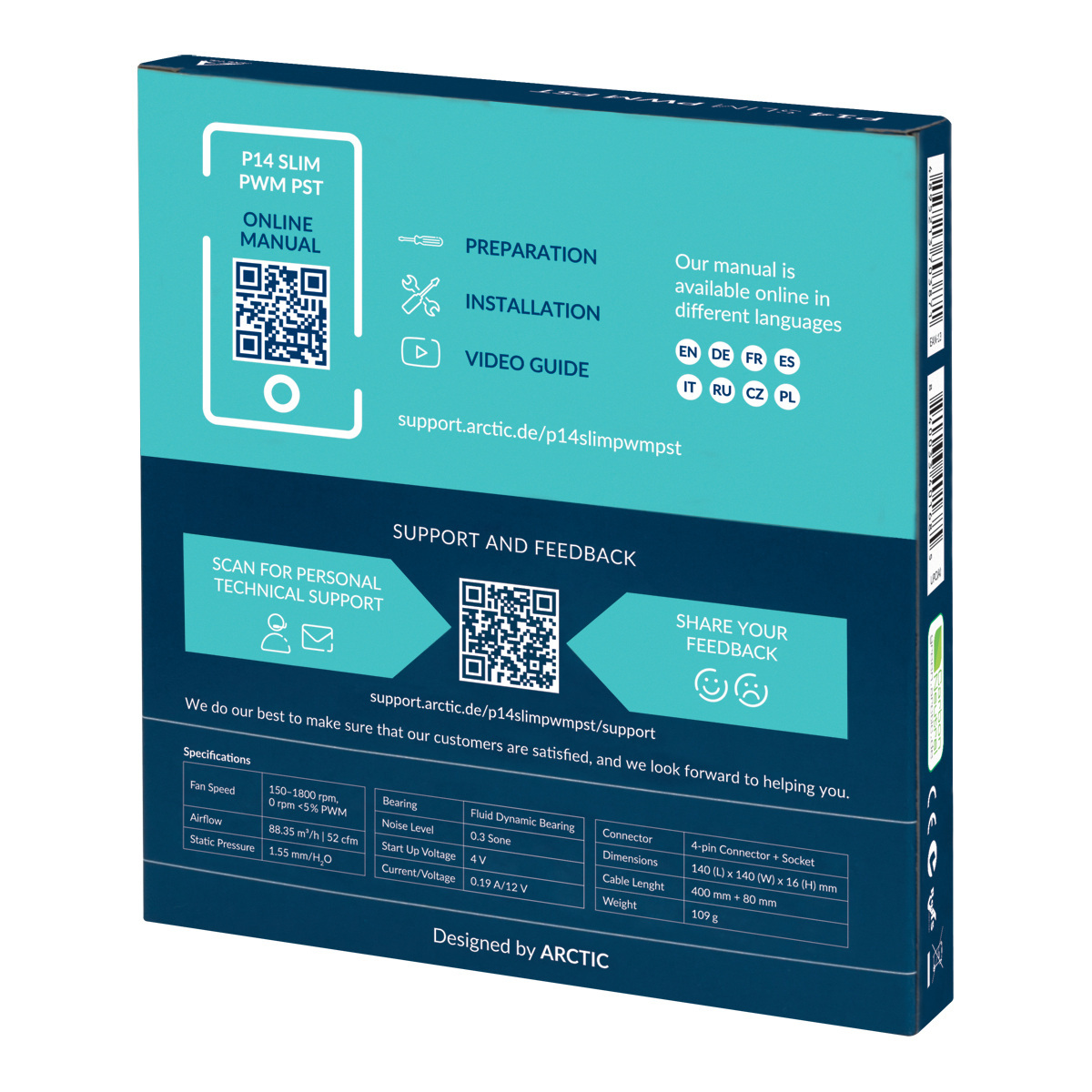 Arctic P14 Slim PWM PST 140mm (ACFAN00268A)
