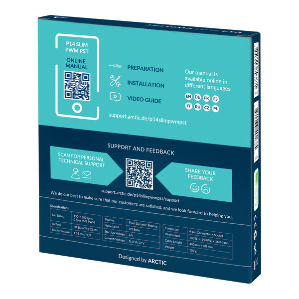 Zdjęcie produktu: Arctic P14 Slim PWM PST 140mm (ACFAN00268A)